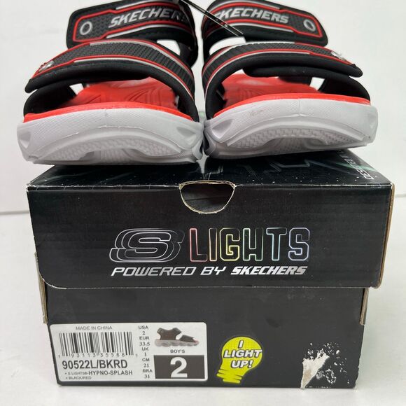 Sketchers Boys Hypno-Splash Light Up Sandals New Size 2 #554 - Picture 8 of 11